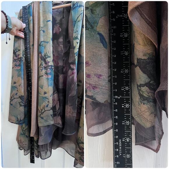 Soft Surroundings Tea Garden Toppers Contrast Panels Waterfall Duster Size Small - Picture 9 of 11